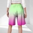 thumbnail image 3 of Plebaso Womens Casual Shorts Knee Length Drawstring Shorts Gradient Color Summer Wide Leg Shorts S-5XL, 3 of 6