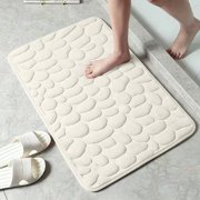 40x60cm Non-Slip Bathroom Rug Set, Xinsrenus Soft Absorbent Foam Bath Mat Toilet Mat with Thick Cushion, Machine Washable Bathroom Floor Mat for Shower Tub Sink with Non-Skid Backing