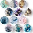 thumbnail image 1 of Glass Fridge Magnets, 12Pcs Marble Texture Crystal Refrigerator Glass Magnets Strong Locker Magnet for Kitchen Office Whiteboards Cabinets Photos Party Creative Decorative Magnets for Gift (1.2 Inch), 1 of 7