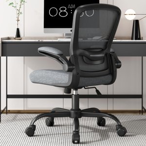 Office Chair, Ergonomic Desk Chair with Adjustable Lumbar Support, High Back Mesh Computer Chair with Flip-up Armrests-BIFMA Passed Task Chairs, Executive Chair for Home Office (Iron Gray, M