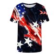 thumbnail image 4 of Snoarin Chandails en Molleton pour Hommes Col Rond Décontracté Impression Numérique 3D Pull Entraînement Physique Sports Manches Courtes T-Shirt Blouse 4 Juillet Chemises pour Hommes en Solde, 4 of 5