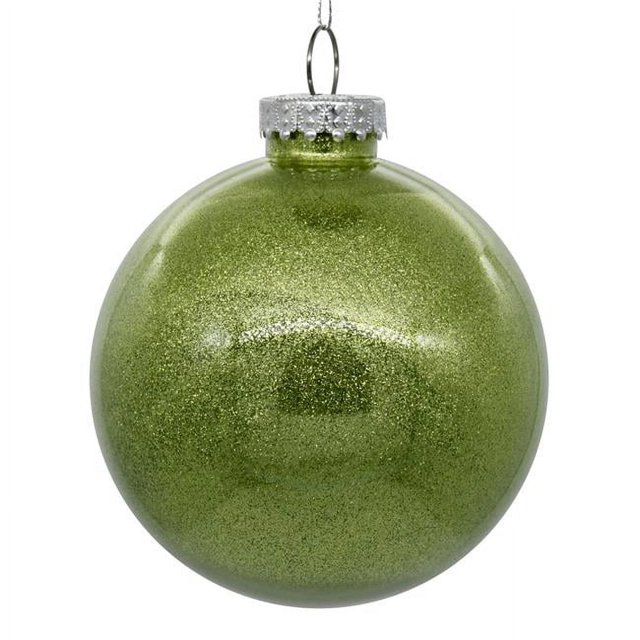 Vickerman N211554 Boule Transparente Pailletée Céladon de 6 Po - 4 par Sac