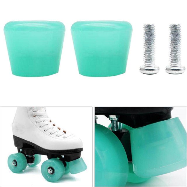 fastboy 2x Inline Skates Roller Brakes Block Non-Slip Safety Stopper Jelly Green
