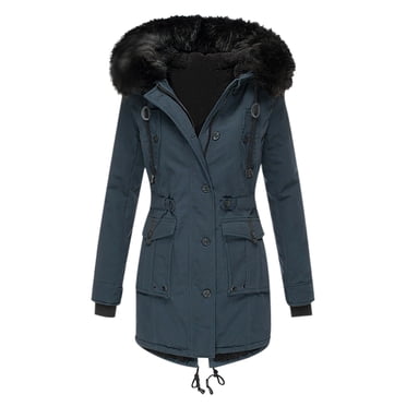 XZNGL Manteaux d'Hiver pour Femmes Mode Femmes Dames Manteau Chaud d'Hiver Uni à Revers Manteau à Capuche Col en Laine d'Agneau Vêtement d'Extérieur Manteaux d'Hiver Chauds pour Femmes