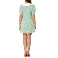 thumbnail image 3 of INSPIRE CHIC Robe-Chemise Courte à Manches Courtes pour Femmes, Coupe Évasée, Col Contrastant, 3 of 5