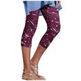 thumbnail image 1 of Birdeem Womens Summer Casual Elastic Waist Printed Cropped Pants, 1 of 1
