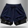 thumbnail image 4 of asjyhkr Plus Size Mens Biking Shorts 2 in 1 Elastic Waist Drawstring Gym Shorts Lightweight Quick Drying Running Shorts, 4 of 6