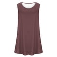 thumbnail image 4 of Timegard Plus Size Tank Tops for Women Round Neck Casual Workout Tops Solid Color Sports Shirts, 4 of 5