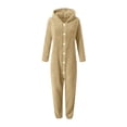 thumbnail image 4 of Pyjama d'Hiver pour Filles Combinaison à Capuche à Manches Longues pour Filles Pyjama Uni pour Chaleur Hivernale Décontractée Combinaison à Manches Longues, 4 of 6