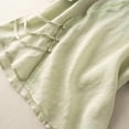 thumbnail image 4 of Meichang Hauts en Coton et Lin pour Femmes Décontractés d'Été à Manches Courtes à Col Rond T-Shirts Rétro Coupe Ample T-Shirts Unis Fluides Blouses Courtes de Vacances Vert TTG, 4 of 4