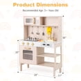 thumbnail image 3 of Costway Height Adjustable Play Kitchen Wooden Kitchen Playset with Real Lights & Sounds, 3 of 10