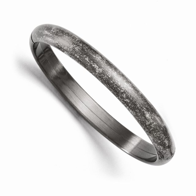 8mm 925 Argent Sterling Poli Finition Rayure Ruthénium Placage Ruthénium Plaqué Manchette Flexible Empilable Bracelet
