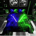 thumbnail image 1 of Erosebridal Ensembles de Literie Gaming Lightsaber Grand Lit avec Couette, Insert de Couette Néon Lightning, Décor Mode Moderne, Réversible, 1 of 8