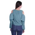 thumbnail image 4 of Moomaya Button Front Cold Shoulder Top Printed  Casual Loose Blouse Short Top, 4 of 4