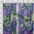 thumbnail image 3 of oneOone Polyester Spandex Medium Blue Fabric Asian Mix Floral Sewing Craft Projects Fabric Prints By Yard 56 Inch Wide, 3 of 4