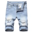 thumbnail image 2 of TopLLC Mens Shorts, Men pants Half Shorts Jeans Men's Ripped Denim Trunks Stretchy Washed Jeans Trunks Cut-Off Classic Fit Biker Jeans Trunks, 2 of 9
