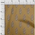 thumbnail image 2 of oneOone Georgette Viscose Brown Fabric Asian Block Floral Craft Projects Decor Fabric Printed By The Yard 42 Inch Wide, 2 of 4