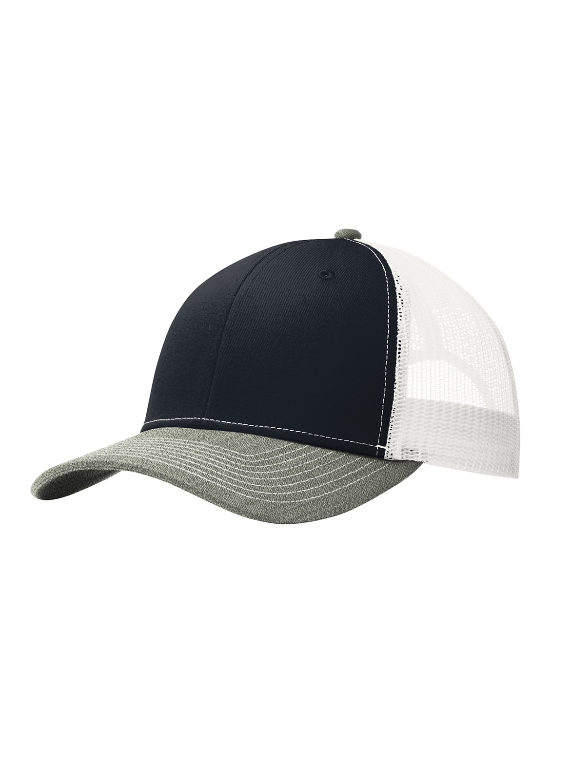 Top Headwear Casquette Trucker Snapback - Bleu Marine Riche/gris Chiné/blanc