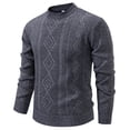 thumbnail image 2 of LIaqionyy Chandail pour Hommes Grande Taille Col Rond Tricot Manches Longues Hauts Chauds Automne Hiver Chandails, 2 of 4