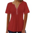 thumbnail image 1 of Blouses pour Femmes Imprimé Col en V Boutonné Haut Court, 1 of 1