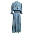 thumbnail image 4 of FcBaudy Robe à Manches Courtes à Col en V, Robes d'Été pour Femmes, Robes pour Femmes Robe Bohème Décontractée à Manches Mi-Longues Imprimée avec Taille à Bretelles et Boutons Robe de Plage Robe pour Femme, 4 of 5