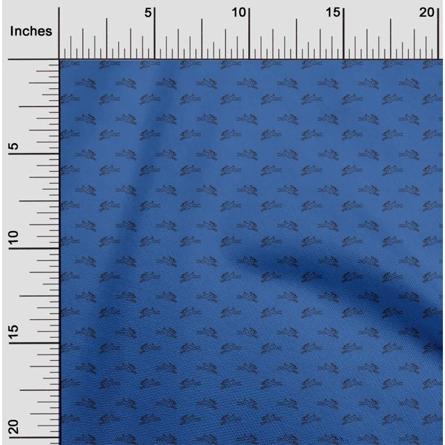 oneOone Polyester Lycra Blue Fabric Rabbit Animal Quilting Supplies Print Sewing Fabric By The Yard 56 Inch Wide