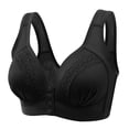 thumbnail image 5 of Full-Coverages Bra Clearance 3pc Ladies Comfortable Convenient Front Button Bra Breathable Easy Close Everyday Bra Plus Size Seamless Bralettes Bras with No Padding New Black L, 5 of 5
