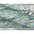 thumbnail image 2 of Soimoi Poly Georgette Fabric Leaves & Magnolia Floral Printed Fabric 1 Yard 42 Inch Wide, 2 of 5