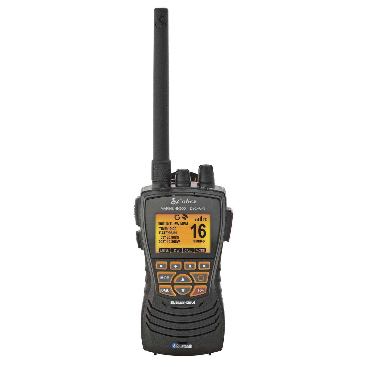 Cobra 6 Watt Floating HandHeld VHF Marine Radio Black