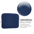 thumbnail image 4 of kwmobile Neoprene e-Reader Pouch Size 6 8-7"" eReader - Universal eBook Sleeve Case with Zipper - Dark Blue, 4 of 5