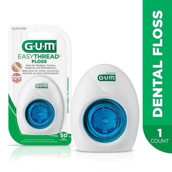 GUM® EasyThread® Floss, Orthodontic Threader, 50 Uses
