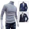 thumbnail image 2 of Mens Turtle Roll High Neck Jumper Warm Fleece Pullover Long Sleeve Sweater V0A4, 2 of 9