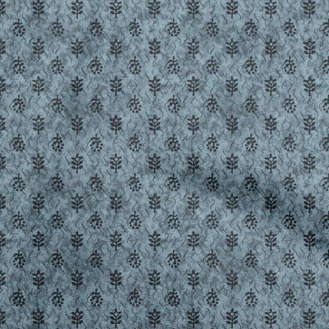 oneOone Silk Tabby Turquoise Green Fabric Abstract Sewing Material Print Fabric By The Yard 42 Inch Wide