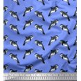 thumbnail image 1 of Soimoi Blue Rayon Fabric Dolphin Ocean Printed Fabric 1 Yard 58 Inch Wide, 1 of 1