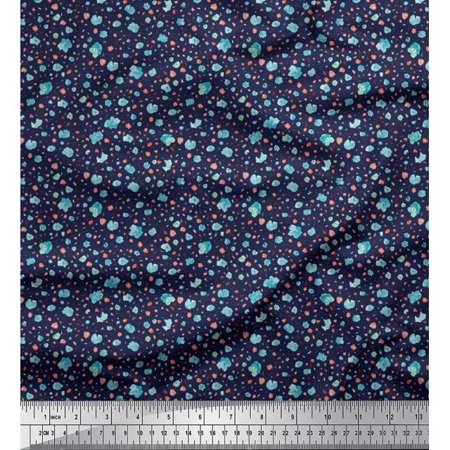 Soimoi Velvet Fabric Floral Shirting Decor Fabric Printed Yard 58 Inch Wide