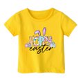 thumbnail image 3 of 4t Fille Tout-Petit Extra Large Enfant Filles Pâques Mignon Graphique Col Rond Manches Courtes T-Shirt Décontracté d'Été, 3 of 4