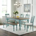 thumbnail image 2 of Home Fare Blue Farmhouse Wood Dining Bench, 2 of 7