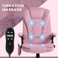 thumbnail image 4 of Vinsetto Massage Office Chair with 6-Point Vibration, Pink, 4 of 10