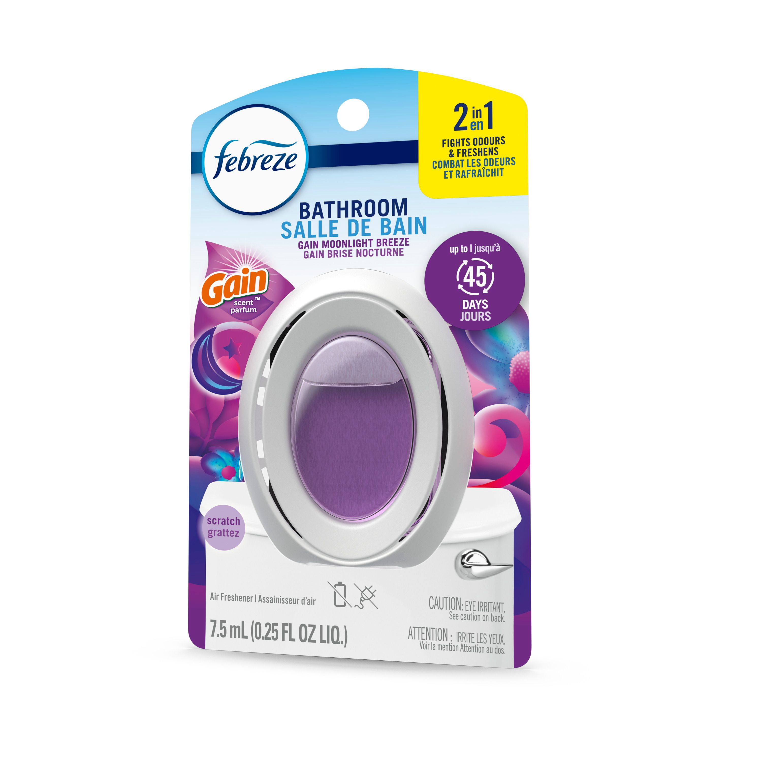 Febreze Bathroom Air Freshener, Odor-Fighting, Gain Moonlight Breeze Scent 1ct