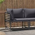 thumbnail image 1 of vidaXL Canapé d'Angle de Jardin avec Coussins Gris Foncé en Rotin Poly, 1 of 5