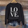 thumbnail image 4 of Penkiiy T-Shirts de la Saint-Valentin pour Femmes, Chandail en Molleton Graphique Cœur Rouge, Manches Longues, Col Rond, Hauts TP Noir, 4 of 4