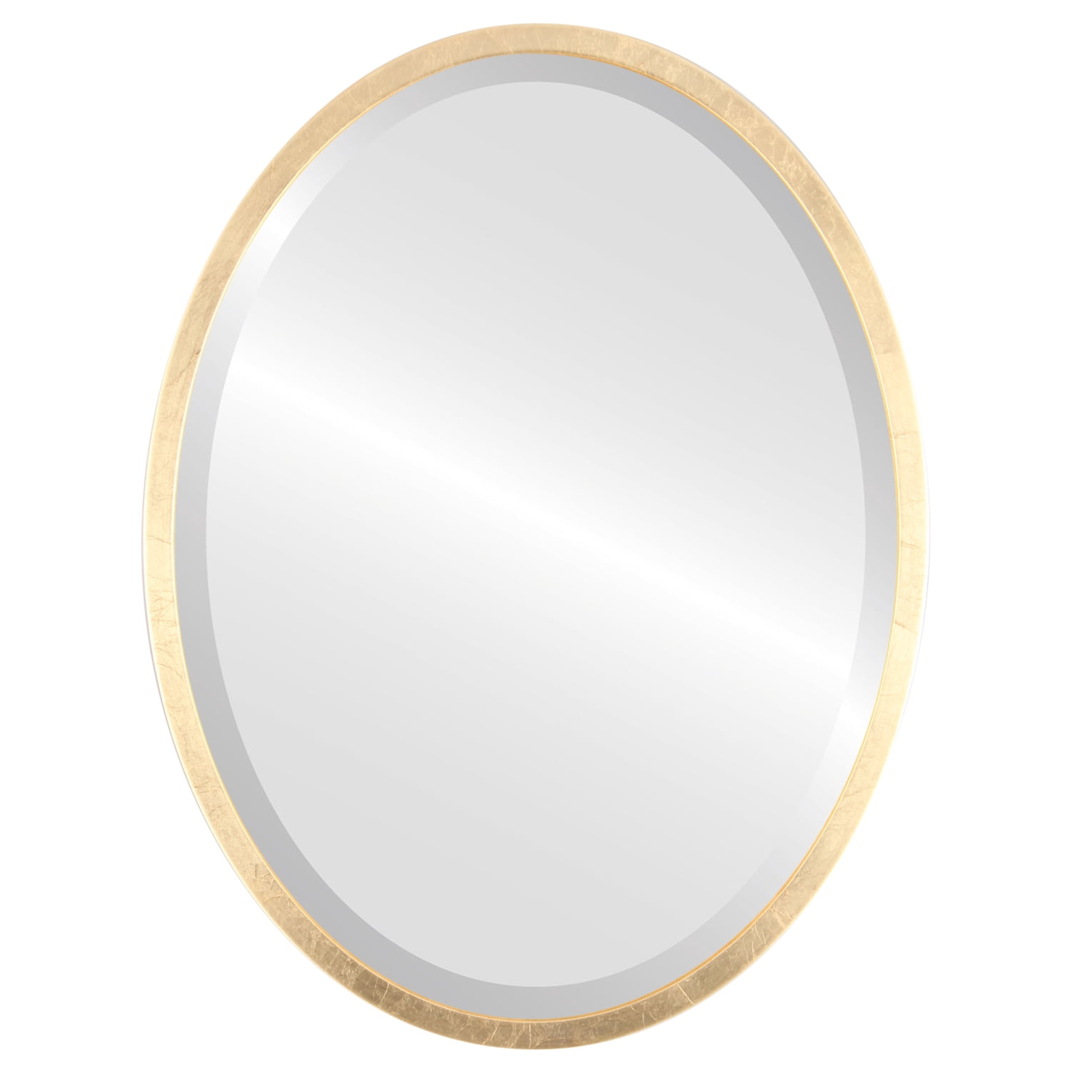 Miroir Ovale Encadré London - Feuille d'Or - 21 Pouces x 25 Pouces