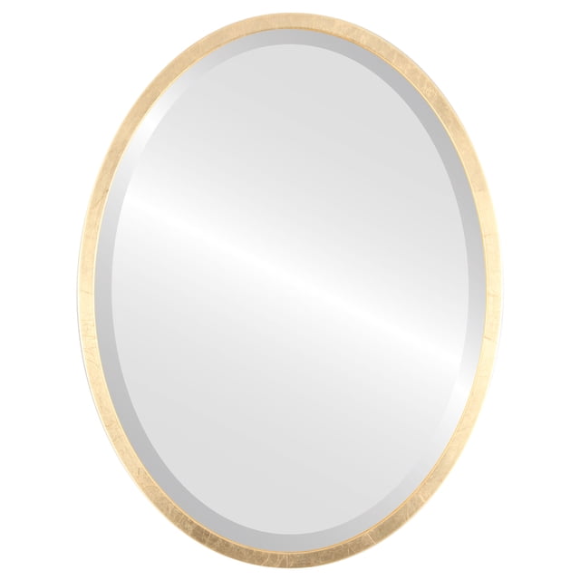 London Framed Oval Mirror - Gold Leaf - 19" x 25"