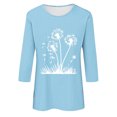 thumbnail image 4 of Plebaso Hauts pour Femmes Manches 3/4 Chemises Décontractées Imprimées Tunique à Col Ras du Cou Hauts Chandails Blouses pour Femmes, 4 of 4