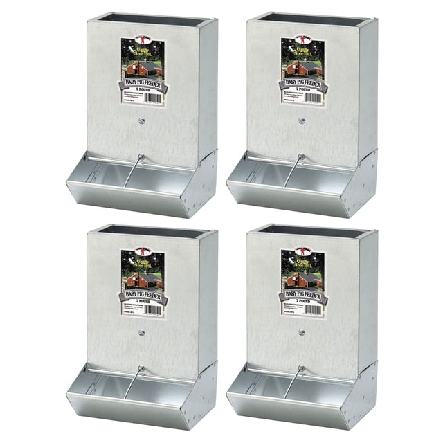 Little Giant Mountable 2 Hole Baby Piglet Trough Feeder, 7 Pound (4 Pack)