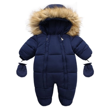Ketyyh-chn99 Combinaison de Neige Bébé Garçon Fille Vêtements d'Hiver Manteau Vêtement d'Extérieur Bébé Fille Garçon Combinaison de Neige d'Hiver Veste Tout-Petit Vêtements Combinaison à Glissière à Capuche Tenue de Neige Manteau Vêtement d'Extérieur pour 18-24 Mois, Marine