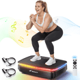 thumbnail image 1 of MERACH LED Light Vibration Plate Exercise Machine, Vibrating Muscle Toner, Bluetooth Speaker Whole Body Workout Fitness Platform with Resistance Bands, 330lb Capacity, 1 of 9