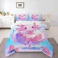 thumbnail image 1 of Erosebridal Cute Axolotl Bedding Full Comforter Set for Girls, Stars Reversible, 3-Piece, 1 of 6