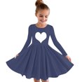 thumbnail image 1 of MeetoTime Robe de Performance pour Filles à Manches Longues, Couleur Unie, Col Rond, Extensible, Robe de Récital Scolaire, 4-14 Ans, Vêtements pour Enfants, 1 of 4
