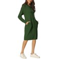 thumbnail image 4 of INSPIRE CHIC Chandail Molletonné Décontracté pour Femme à Enfiler, Manches Longues, Robe Midi à Capuche avec Poches, m Vert Armée, 4 of 7